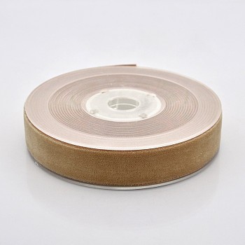 Polyester Velvet Ribbon for Gift Packing and Festival Decoration, BurlyWood, 3/4 inch(19mm), about 25yards/roll(22.86m/roll)