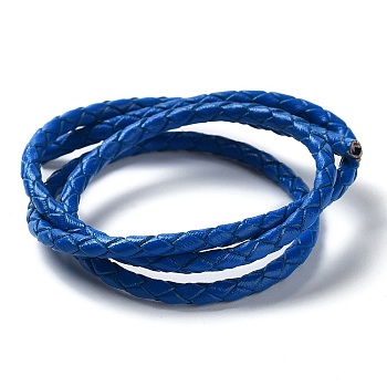 Braided Leather Cord, Royal Blue, 3mm, 50yards/bundle