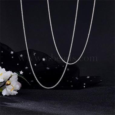 Rhodium Plated 925 Sterling Silver Thin Dainty Link Chain Necklace for Women Men(JN1096B-05)-4