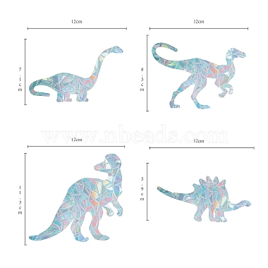 Benutzerdefinierte Dinosaurier-Form wasserdichte PVC-Laser-Klebeaufkleber(DIY-WH0256-013)-3