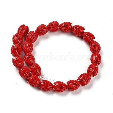 Synthetic Coral Dyed Carved Beads Strands(CORA-P004-01B)-2