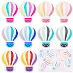 10Pcs 5 Colors Food Grade Eco-Friendly Silicone Focal Beads, Hot Air Balloon, Mixed Color, 28x22x9~10mm, Hole: 2mm, 2pcs/color(SIL-SC0001-07)