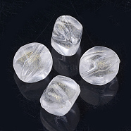 Transparent Acrylic Beads, Glitter Beads, Bicone, Clear, 11.5x11.5x9mm, Hole: 2mm(X-TACR-Q264-09)
