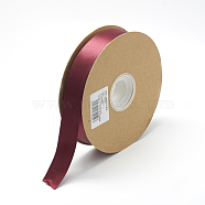 Korean 100% Polyester Ribbon, Single Face Satin Ribbon, Dark Red, 1 inch(25mm), about 50yards/roll(SRIB-S033-0052)