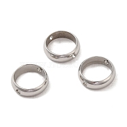 201 Stainless Steel Bead Frames, Ring, Stainless Steel Color, 10x3mm, Hole: 1mm(STAS-O130-06P-A)