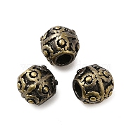 Tibetan Style Rack Plating Brass Bead, Long-Lasting Plated, Round, Brushed Antique Bronze, 8x7mm, Hole: 3mm(KK-Q805-34AB)
