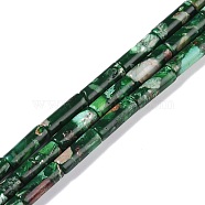 Dyed Synthetic Imperial Jasper Beads Strands, Column, Dark Green, 17x6mm, Hole: 1.5mm, about 24pcs/strand, 16.14''(41cm)(G-P529-D01-A01)