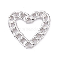 304 Stainless Steel Linking Rings, Curb Chain Style, Heart, Stainless Steel Color, 20.5x22x2mm, Inner Diameter: 9x12.5mm(STAS-G264-02P)