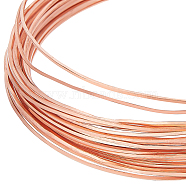 Copper Craft Wire, Square, Raw(Unplated), 0.6x0.6mm, about 19.69 Feet(6m)/Roll(CWIR-WH0007-10A)