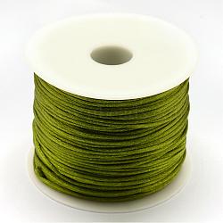 Nylon Thread, Rattail Satin Cord, Olive Drab, 1.5mm, about 100yards/roll(300 feet/roll)(NWIR-R025-1.5mm-214)