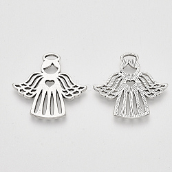 Tibetan Style Alloy Pendants, Angel, Cadmium Free & Lead Free, Antique Silver, 27x27.5x1.5mm, Hole: 4x2mm, about 360pcs/1000g(TIBEP-S319-016AS-RS)