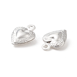 304 Stainless Steel Charms, Heart, Silver, 12x9x3mm, Hole: 1mm(STAS-I138-14S)