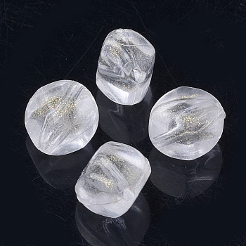 Transparent Acrylic Beads, Glitter Beads, Bicone, Clear, 11.5x11.5x9mm, Hole: 2mm