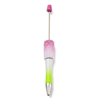 Plastic Ball-Point Pen, Rhinestone Beadable Pen, for DIY Personalized Pen with Jewelry Bead, Medium Violet Red, 144x14.5mm