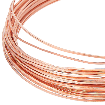 Copper Craft Wire, Square, Raw(Unplated), 0.6x0.6mm, about 19.69 Feet(6m)/Roll