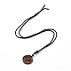 Collier pendentif noeud de marin en œil de tigre naturel réglable avec cordon en nylon pour femme(NJEW-L171-02A)-2