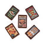 Fast Food Opaque Resin Cabochons, Rectangle, Mixed Color, 52x35x7mm(RESI-C078-01)