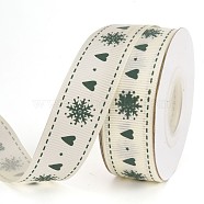 Christmas Theme Polyester Grosgrain Ribbon, Garment Accessories, WhiteSmoke, 3/4 inch(20mm)(PW-WG86446-08)