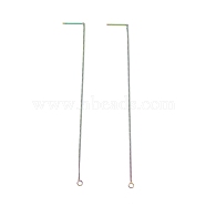Ion Plating(IP) 304 Stainless Steel Stud Earring Finding, with Hole, Ear Thread, Rainbow Color, 109x1x0.4mm, Hole: 1.7mm, Pin: 0.7mm(STAS-E161-07RC)