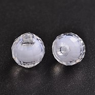 Transparent Acrylic Beads, Bead in Bead, Faceted, Round, Clear, 10mm, Hole: 2mm, about 1040pcs/500g(TACR-S086-10mm-01)