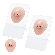 2Pcs Soft Silicone Nose Flexible Model Body Part Displays, with Acrylic Stands, Mixed Color, 7.5x6x4cm(ODIS-AR0001-03)