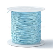 Nylon Chinese Knot Cord, Nylon Jewelry Cord for Jewelry Making, Pale Turquoise, 0.4mm, about 28~30m/roll(NWIR-C003-02I)