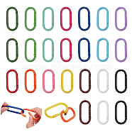 WADORN 28Pcs 14 Colors Baking Painted Zinc Alloy Spring Gate Rings, Oval Rings, Mixed Color, 6 Gauge, 41x25x4mm, 2pcs/color(PALLOY-WR0001-11)