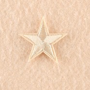 Computerized Embroidery Cloth Iron on/Sew on Patches, Costume Accessories, Appliques, Star, Beige, 3x3cm(DIY-F030-11-13)