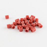 5mm Melty Beads PE Fuse Beads, Tube, Indian Red, 5x5mm, Hole: 3mm(X-DIY-R013-47)