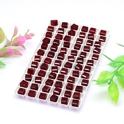 Faceted Cube Imitation Austrian Crystal Bead Strands, Grade AAA, Dark Red, 4x4mm, Hole: 0.7~0.9mm, about 100pcs/strand, 15.7 inch(G-M184-4x4mm-05A)
