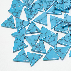 Synthetic Turquoise Cabochons, Dyed, Triangle, Deep Sky Blue, 10x11x2mm(TURQ-S290-20A-04)