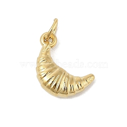 304 Stainless Steel Pendants, Real 18K Gold Plated, with Jump Ring, Bread, 14x9.5x4.5mm, Hole: 3.5mm(STAS-U044-01F-G)