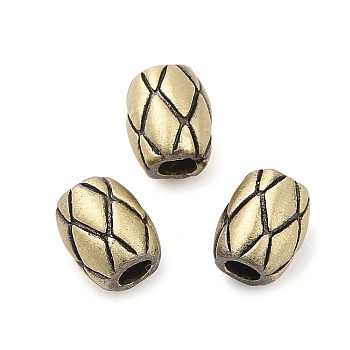 Tibetan Style Rack Plating Brass Bead, Long-Lasting Plated, Oval, Brushed Antique Bronze, 6.5x5mm, Hole: 2mm