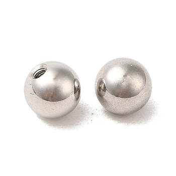 Stainless Steel Ear Nuts, Round, Stainless Steel Color, 4x4mm, Hole: 1mm