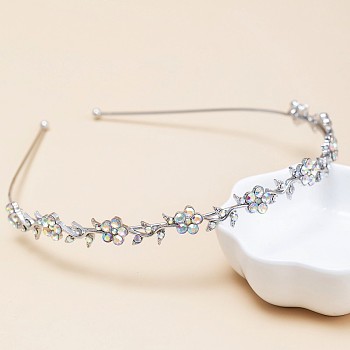 Iron with Rhinestone Hair Bands for Girl, Platinum, 150x130mm