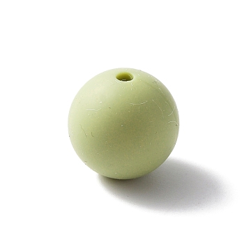 Silicone Beads, DIY Nursing Necklaces and Bracelets Making, Chewing Pendants For Teethers, Round, Dark Khaki, 15mm, Hole: 2mm