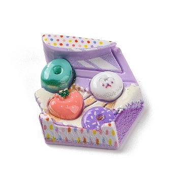 Donut Opaque Resin Decoden Cabochons, Imitation Food, Lilac, 23x24.5x9mm