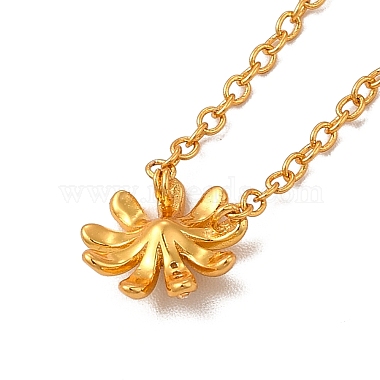 Rack Plating Brass Micro Pave Cubic Zirconia Flower Pendant Necklaces(NJEW-H168-03G)-3