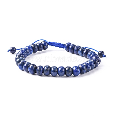 Adjustable Natural Lapis Lazuli Braided Bead Bracelets(BJEW-F369-A15)-2
