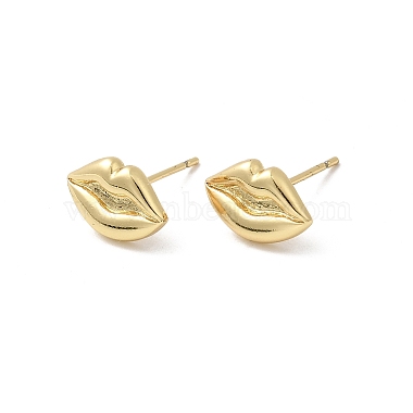 Brass Lip Stud Earrings(EJEW-F395-02G)-4