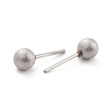 Tarnish Resistant 201 Stainless Steel Textured Ball Stud Earrings(STAS-Z039-01D-P)-3