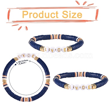 Love Beads Stacking Stretch Bracelets Set for Women(BJEW-SZ0001-93)-2
