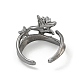 Star Zinc Alloy Open Cuff Ring(RJEW-Z048-01B-03)-3