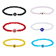 6Pcs 6 Colors Acrylic Evil Eye & Glass Beaded Stretch Bracelets Set(BJEW-FI0001-22)-1