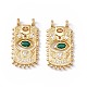 Rack Plating Brass Micro Pave Cubic Zirconia Pendants(ZIRC-C040-07G)-2