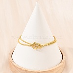 Brass Chain Knot 2-Strand Bracelets for Women, Rack Plating, Long-Lasting Plated, Cadmium Free & Lead Free, Real 18K Gold Plated, 7.15 inch(18.15cm)(KK-CBA68DA-17A-G)