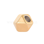 304 Stainless Steel Beads, Polygon, Ion Plating(IP), Real 14K Gold Plated, 5x4mm, Hole: 1mm(STAS-OY017-57G)