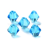 K9 Glass, Imitation Austrian Crystal Beads, Faceted, Bicone, Deep Sky Blue, 6x6x6mm, Hole: 0.9mm(GLAA-R001-08-19)