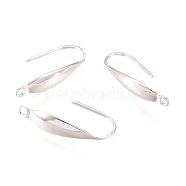 316 Surgical Stainless Steel Earring Hooks, Ear Wire, with Vertical Loop, Silver, 20x4.5x1mm, Hole: 1.2mm, 20 Gauge, Pin: 0.8mm(STAS-P166-10S)