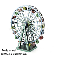 DIY Iron 3D Puzzle Kits, Buildings Assembled Model, for Child, Ferris Wheel Pattern, 75x33x91mm(DJEW-PW0005-05G)